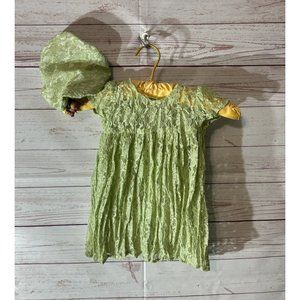 Joy Kids Baby Girl Size M Light Green Lace Dress w/ hat Photo Shoot Outfit Rayon